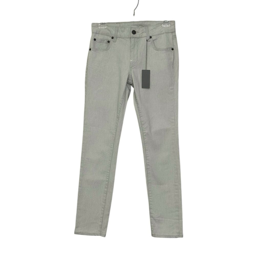 6397 white stripe mini skinny cropped jeans size 24- 0